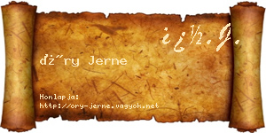 Őry Jerne névjegykártya